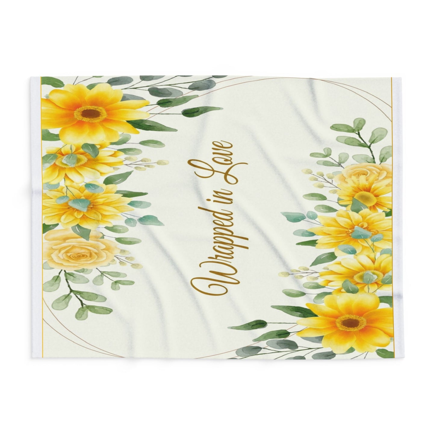 Wrapped in Love Floral Fleece Blanket — Sunflower Cozy Throw