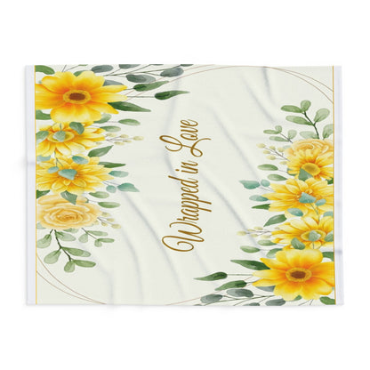 Wrapped in Love Floral Fleece Blanket — Sunflower Cozy Throw