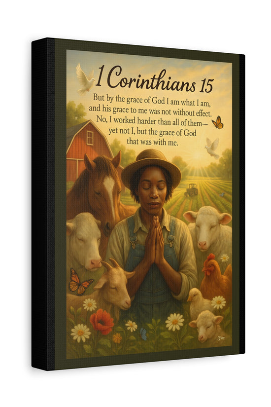 Farm Woman's Faith 1 Corinthians 15 Art Print by Grace Canvas.shop