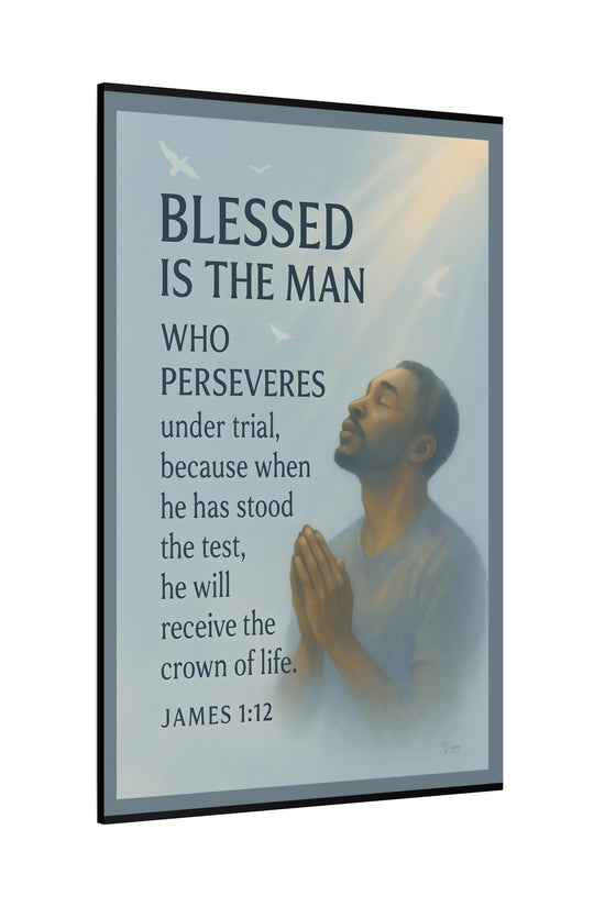 Canvas Wall Art James 1:12 Inspirational Prayer Print by Grace Canvas Shop