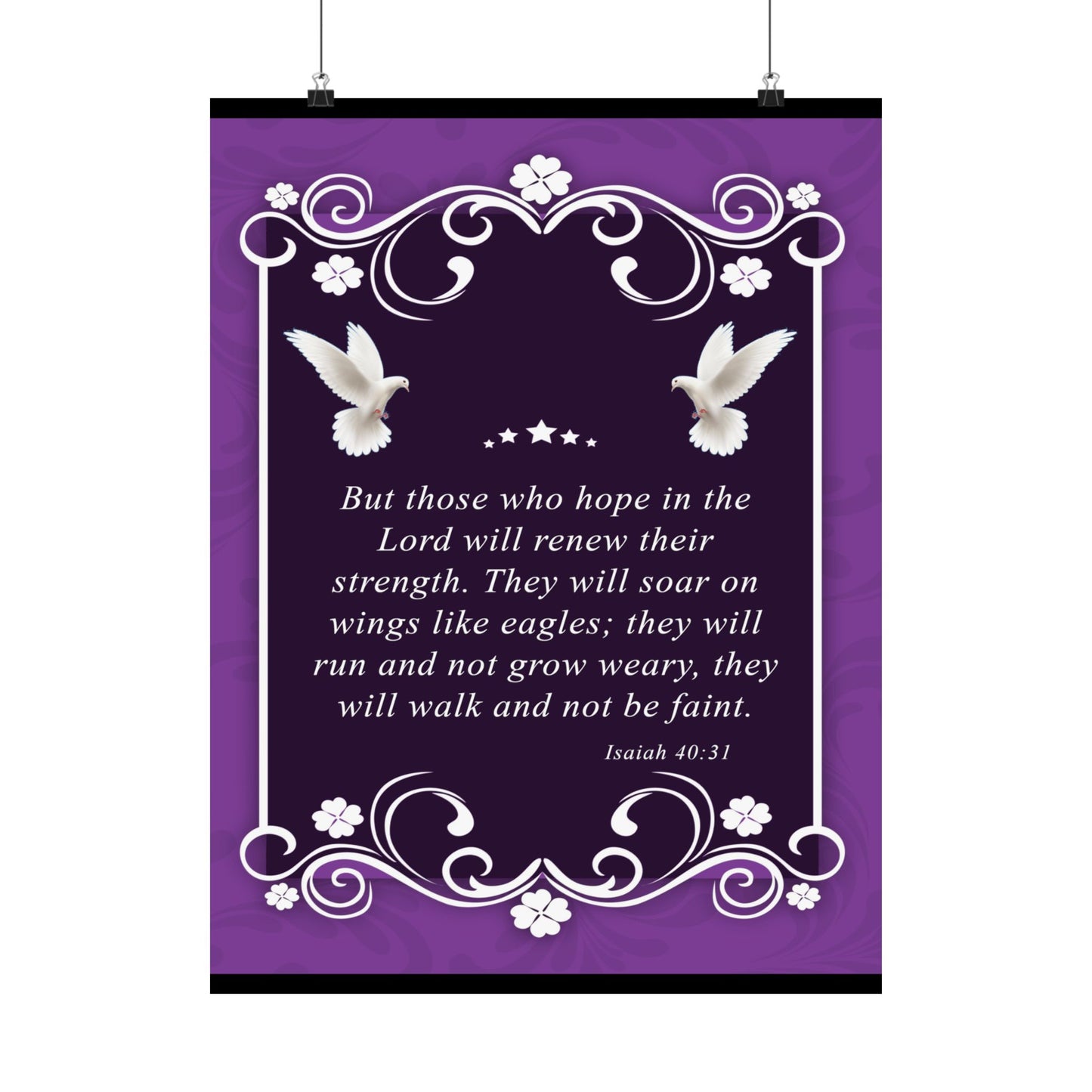 Isaiah 40:31 Inspirational Poster  Christian Faith Wall Art