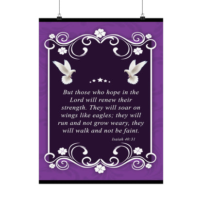 Isaiah 40:31 Inspirational Poster  Christian Faith Wall Art