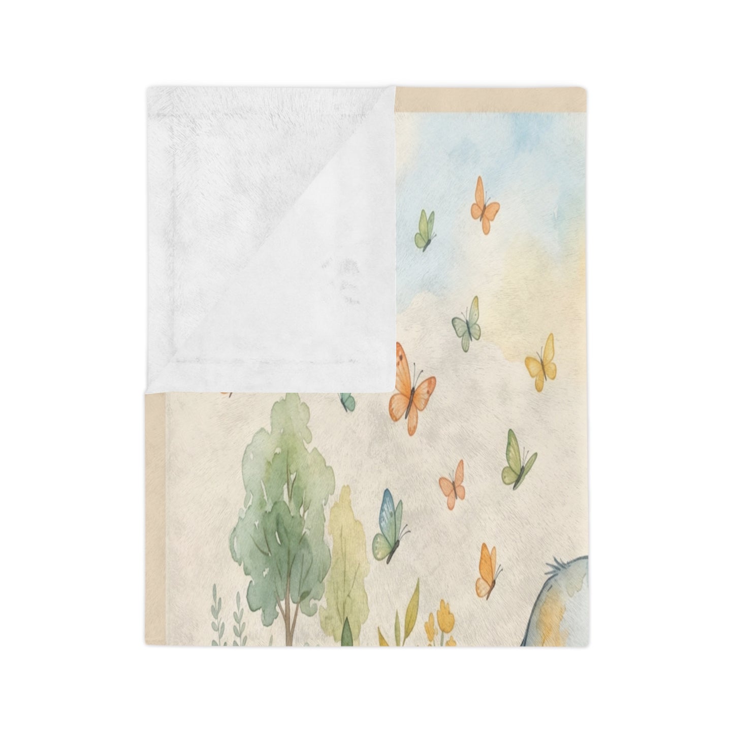 Watercolor Forest Friends Velveteen Microfiber Throw