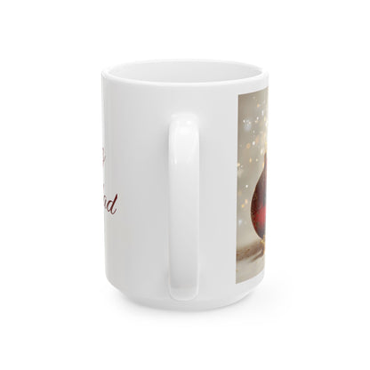 Feliz Navidad Cute Customized Ceramic Mug with Lamb Design by Grace Canvas.shop