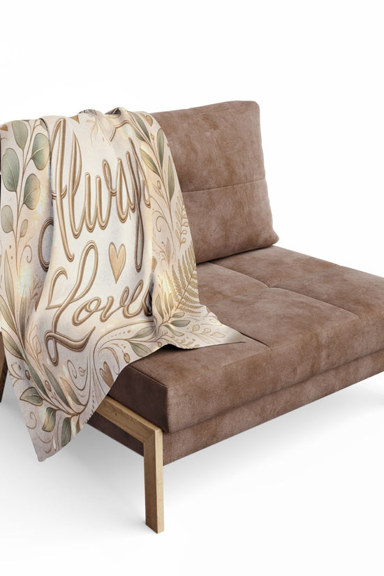 Always Loved Fleece Blanket with Floral Wreath Design