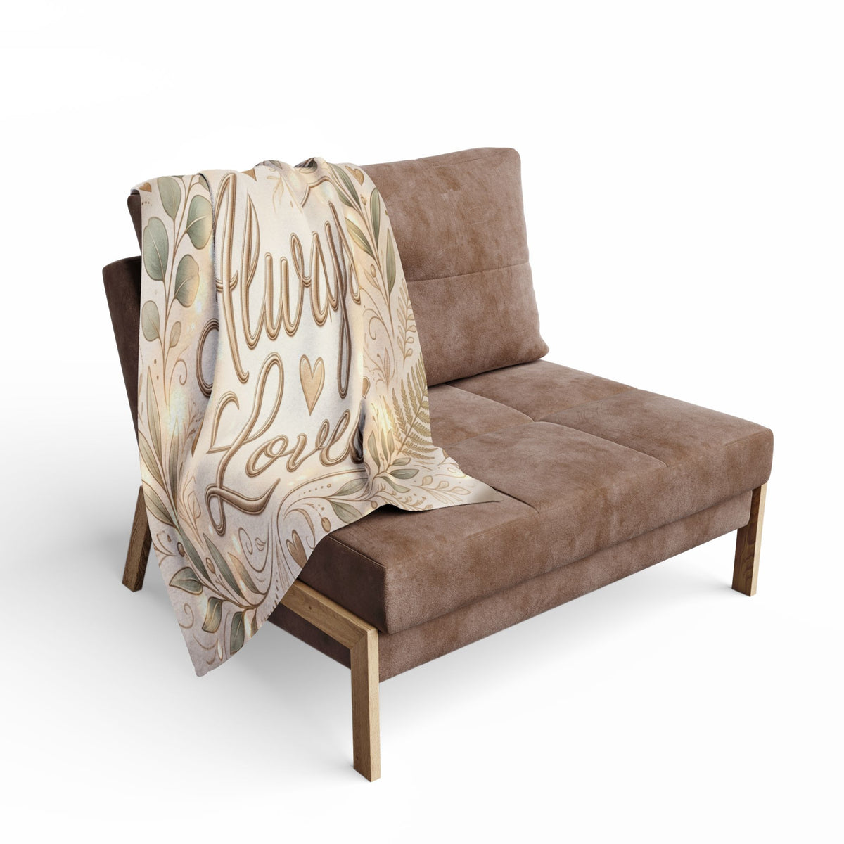 Always Loved Fleece Blanket with Floral Wreath Design
