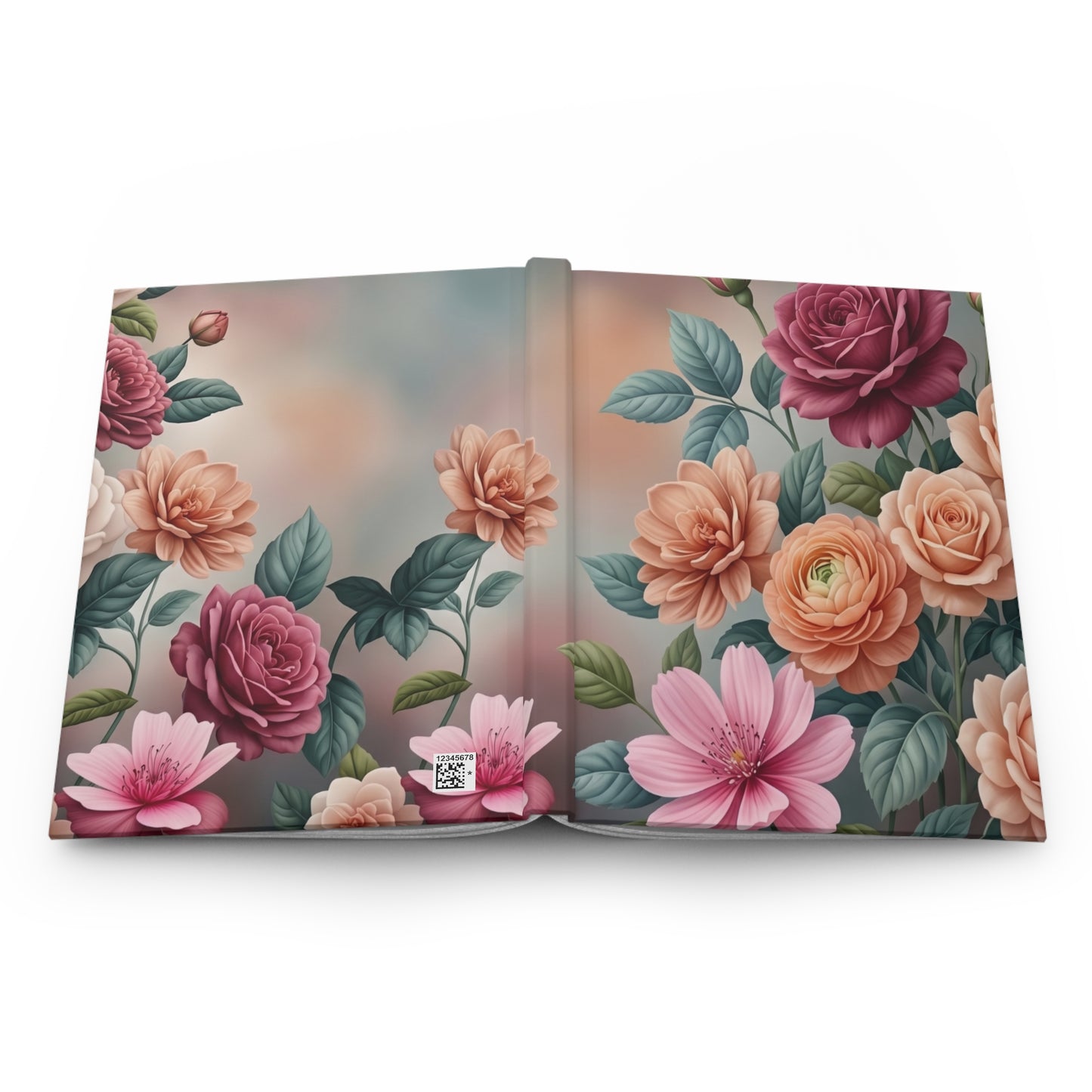 Floral Hardcover Journal — Vintage Roses Matte Notebook for Writing & Gifts