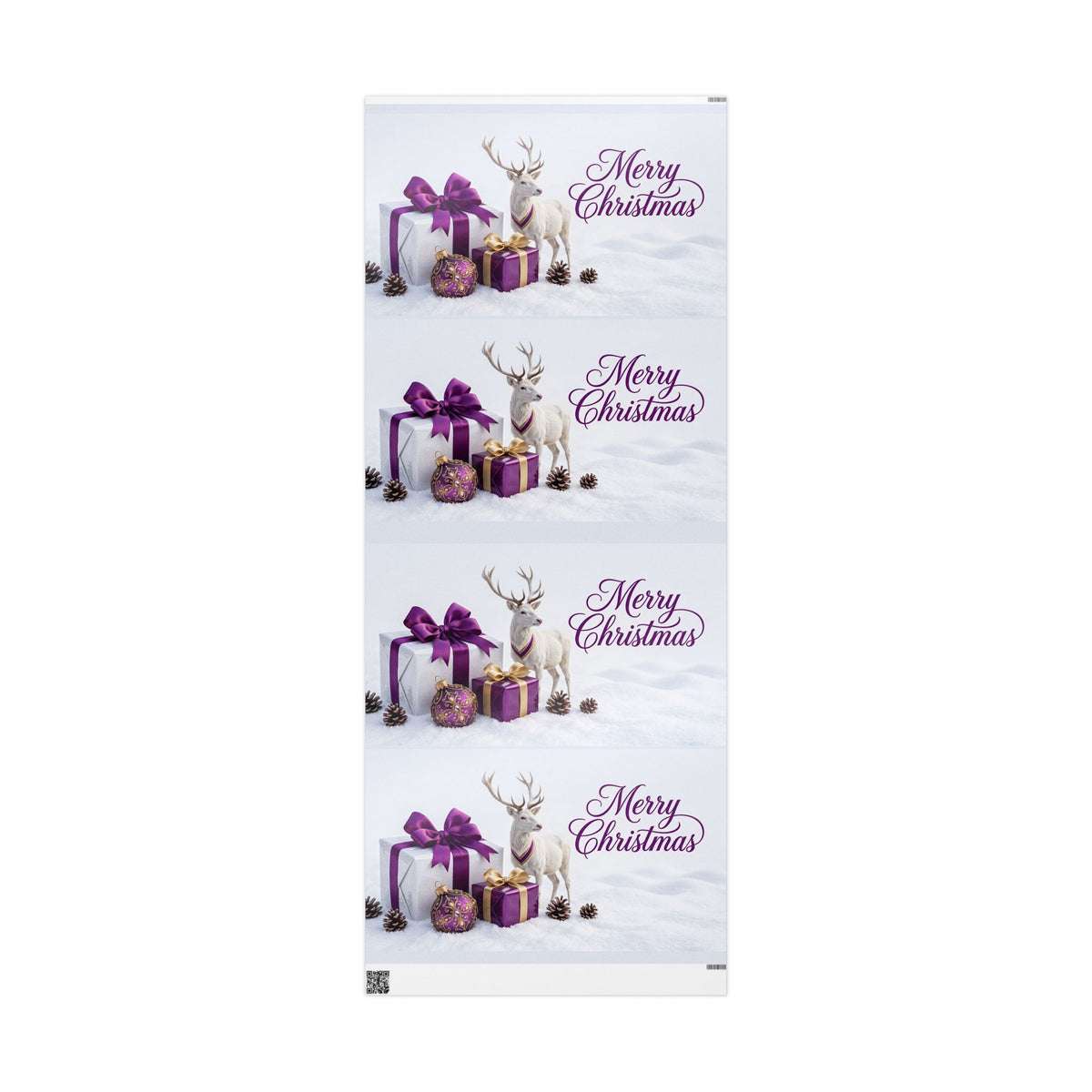 Merry Christmas Reindeer & Purple Gift Wrapping Paper