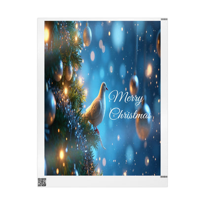 Holiday Night Forest Wrapping Paper — Blue Christmas Gift Wrap