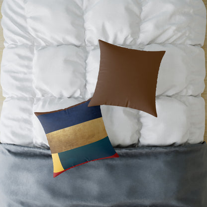 Abstract Color Block Square Pillow — Modern Geometric Decorative Throw Pillow by Grace Canvas Shop