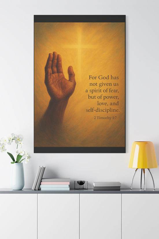 2 Timothy 1:7 Prayer Quote Religious Canvas Wall Art by Grace Canvas.shop