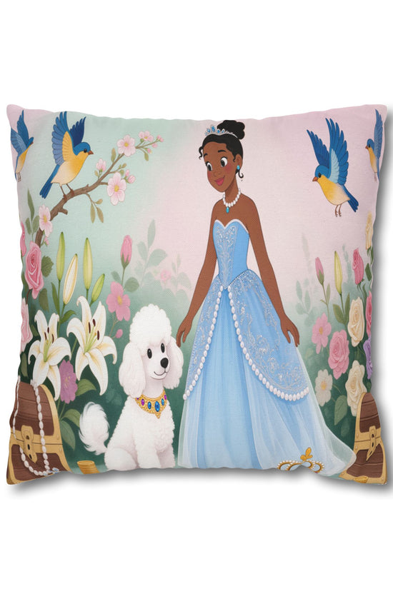 Princess & Poodle Spun Polyester Square Pillowcase by Grace Canvas Shop