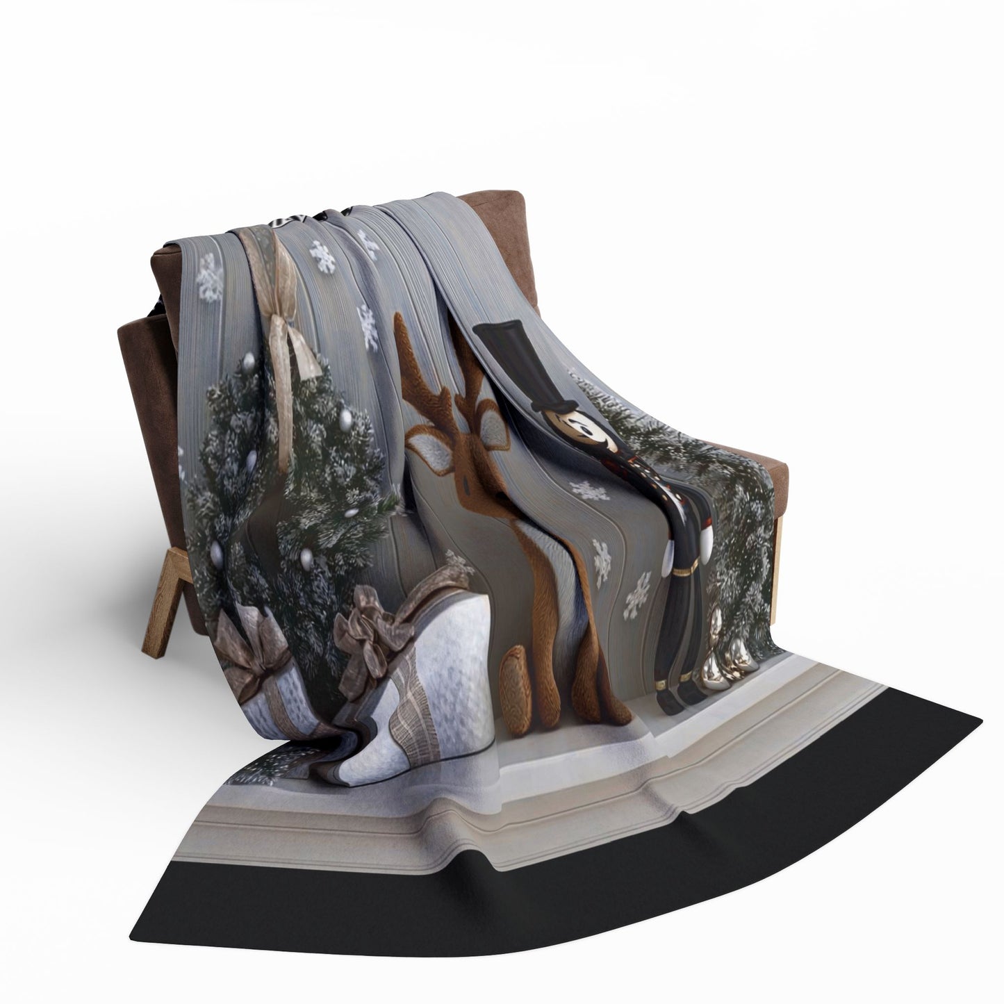 Christmas Reindeer & Nutcracker Fleece Blanket