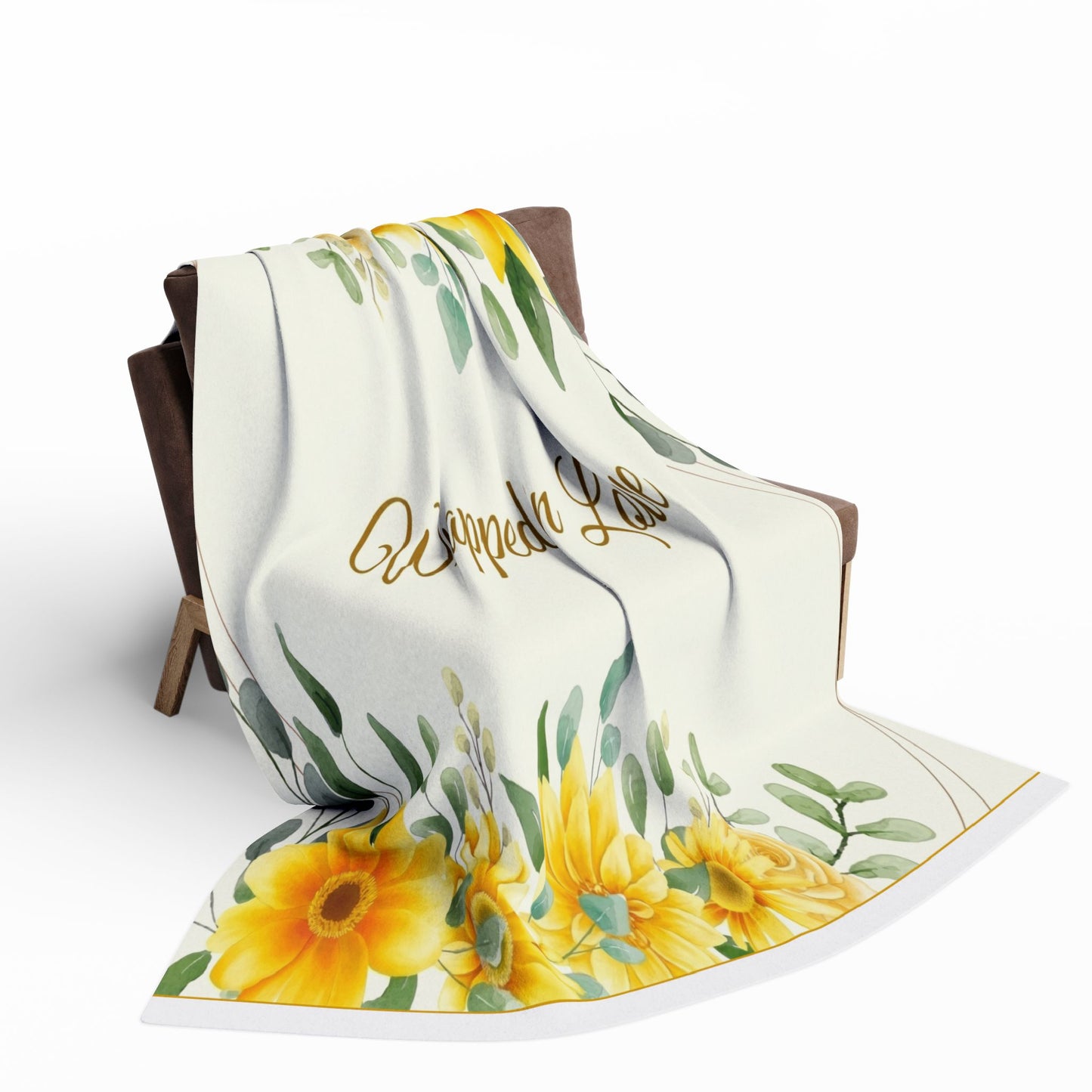 Wrapped in Love Floral Fleece Blanket — Sunflower Cozy Throw