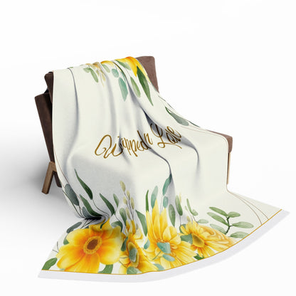 Wrapped in Love Floral Fleece Blanket — Sunflower Cozy Throw