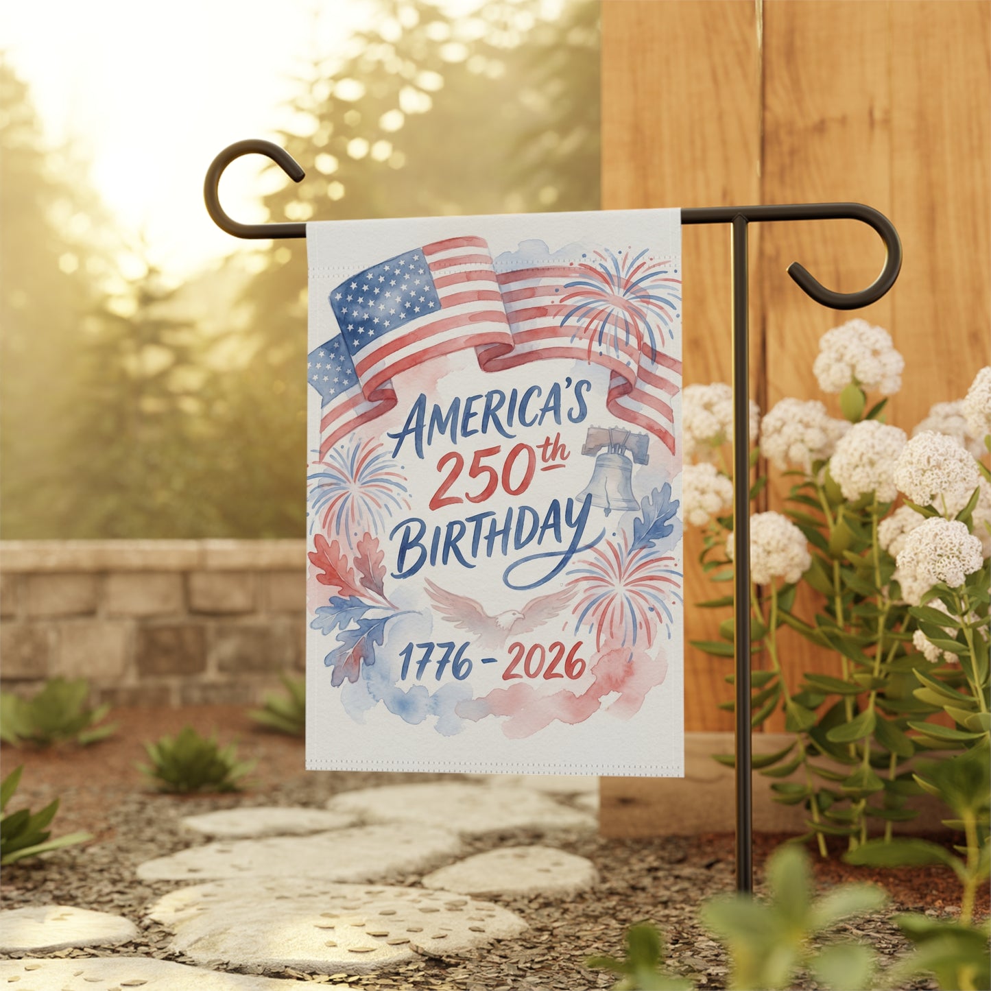 America's 250th Birthday Garden Flag – 1776–2026