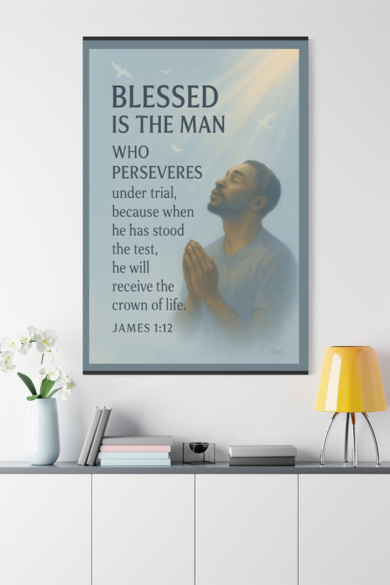 Canvas Wall Art James 1:12 Inspirational Prayer Print by Grace Canvas Shop
