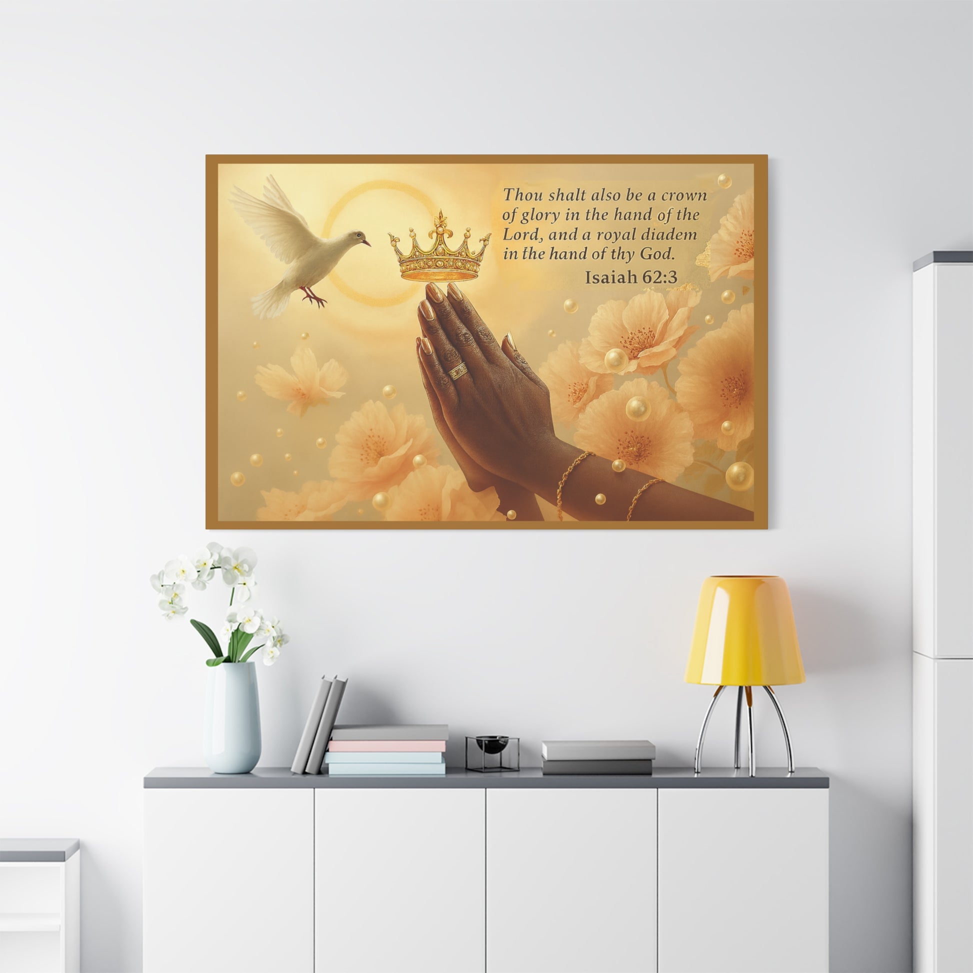 A Crown of Glory Isaiah 62:3 Inspiration Wall Art Print by Grace Canvas