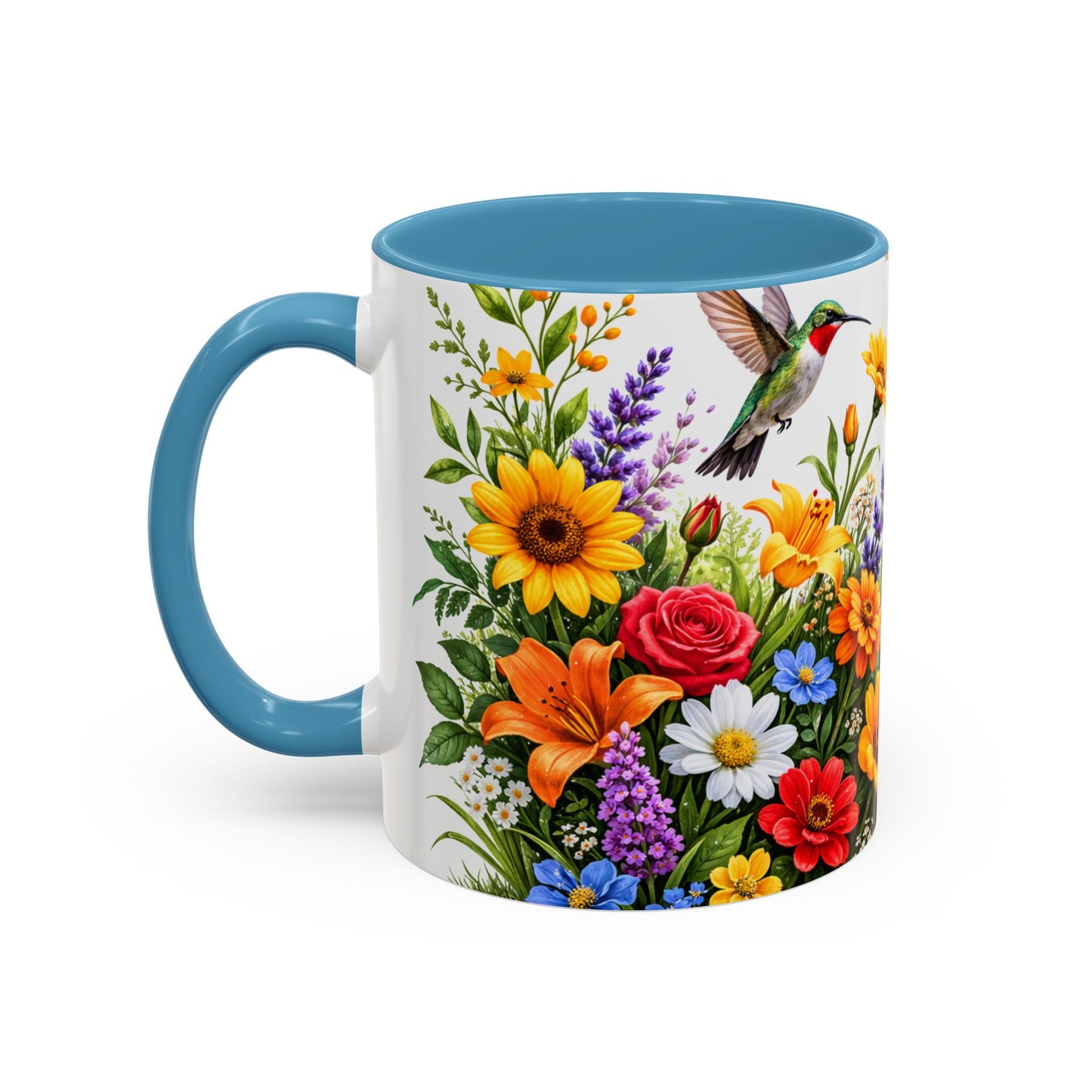 Floral Hummingbird Coffee Mug 11/15oz by Grace Canvas Shop