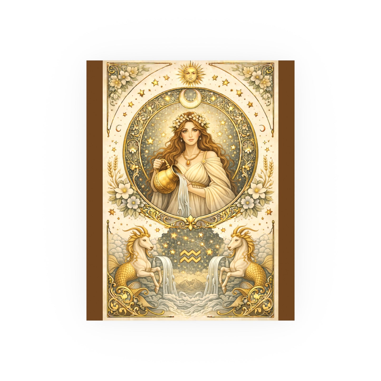 Celestial Aquarius Goddess Art Poster