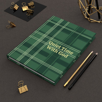 Quiet Time With God Green Plaid Hardcover Journal