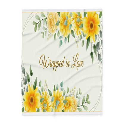 Wrapped in Love Floral Fleece Blanket — Sunflower Cozy Throw