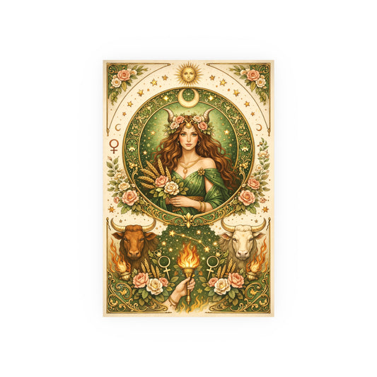 Celestial Taurus Goddess Art Poster by Grace Canvas Shop