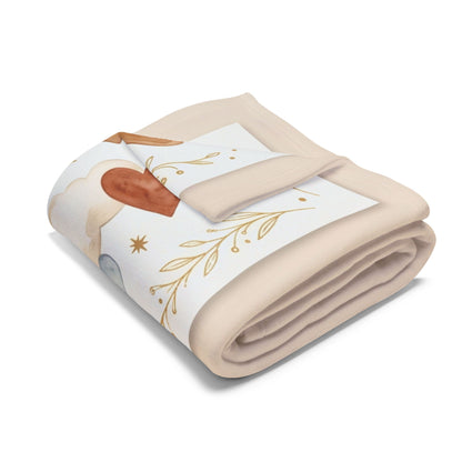 You Are Loved Fleece Blanket — Soft Baby/Nursery Throw with Hearts, Clouds & Doves