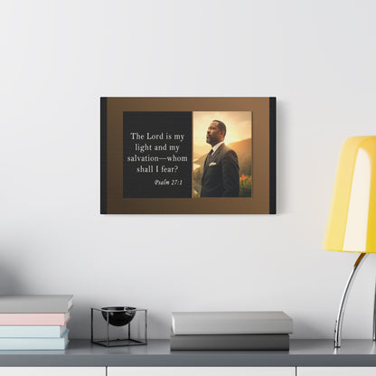 Psalm 27:1 Men's Inspirational Canvas Wall Print by Grace Canvas