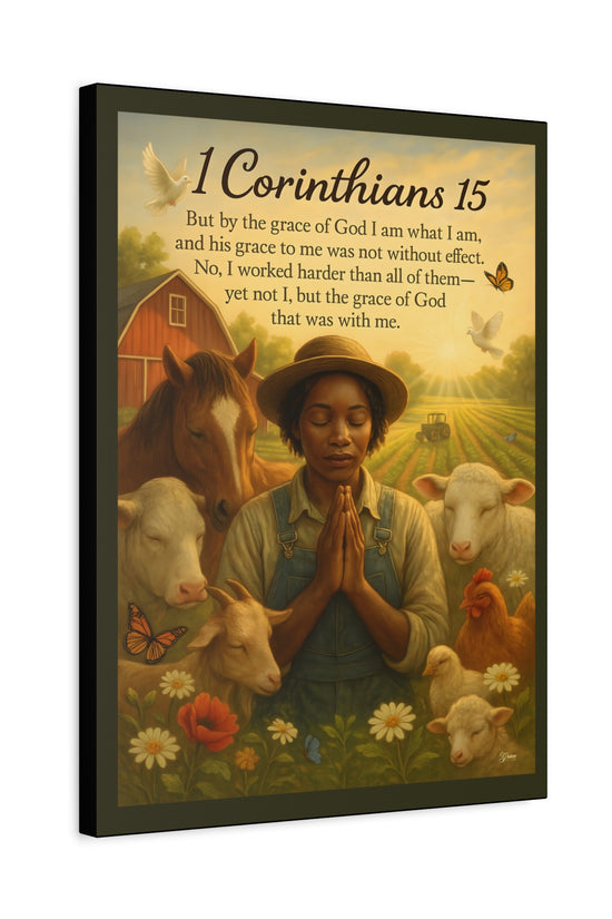Farm Woman's Faith 1 Corinthians 15 Art Print by Grace Canvas.shop
