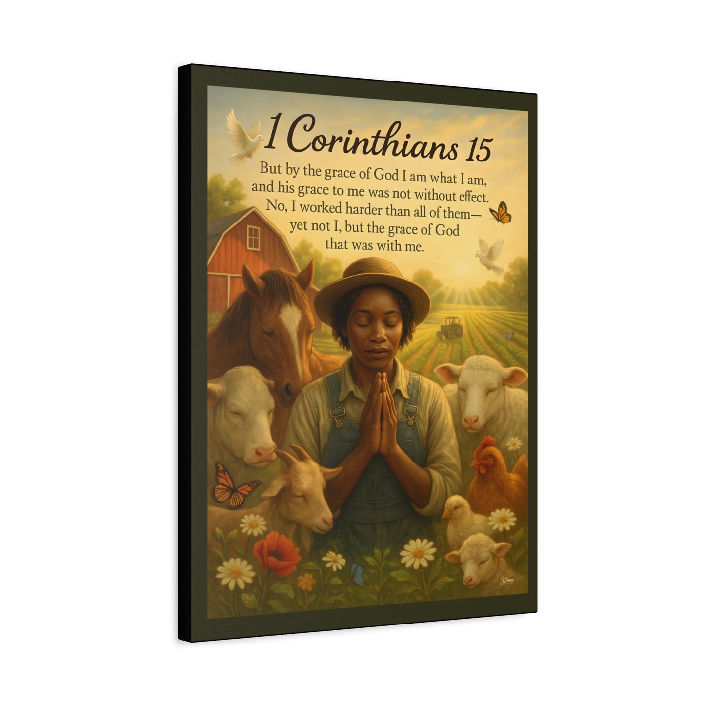 Farm Woman's Faith 1 Corinthians 15 Art Print by Grace Canvas.shop