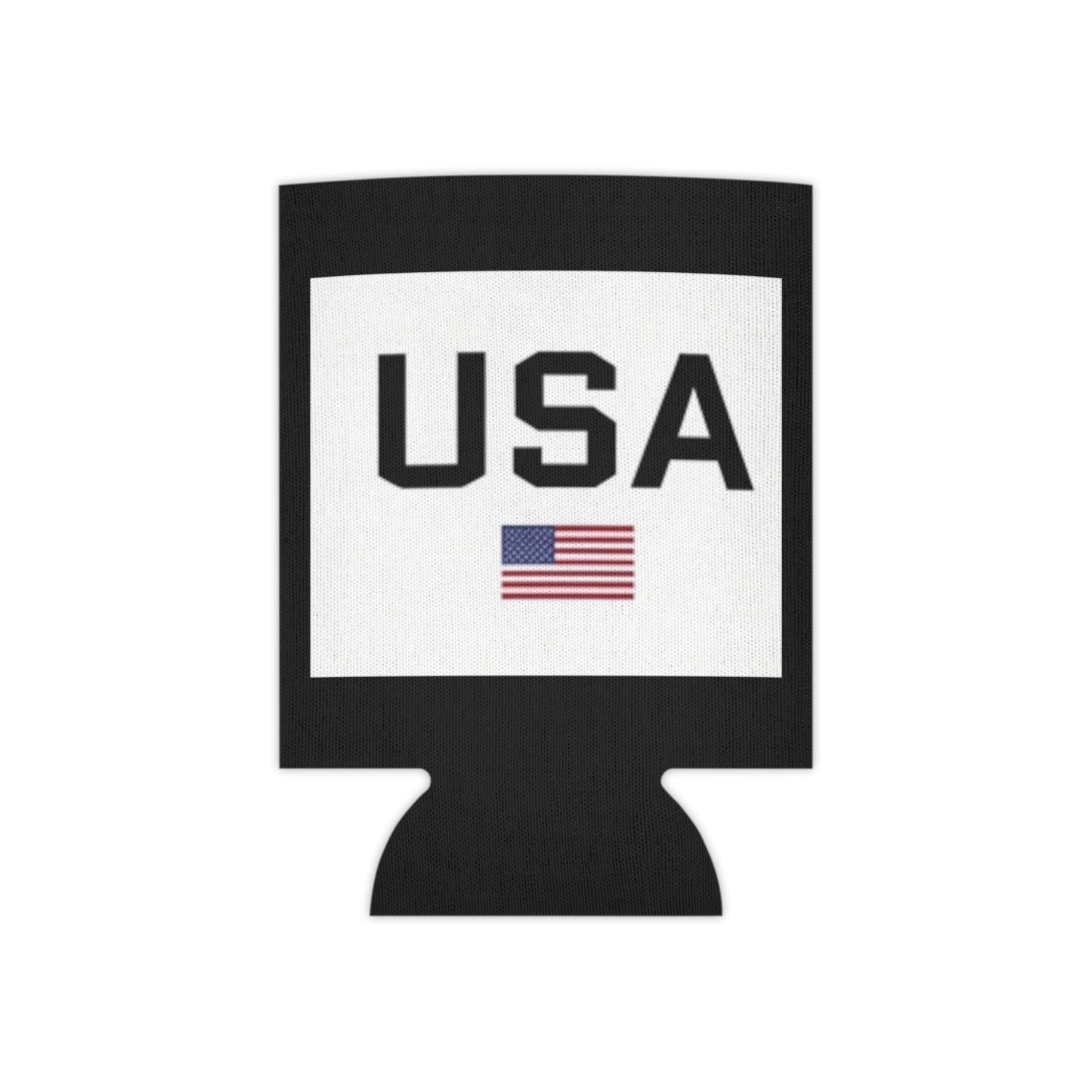 Patriotic USA Flag Can Cooler in Black