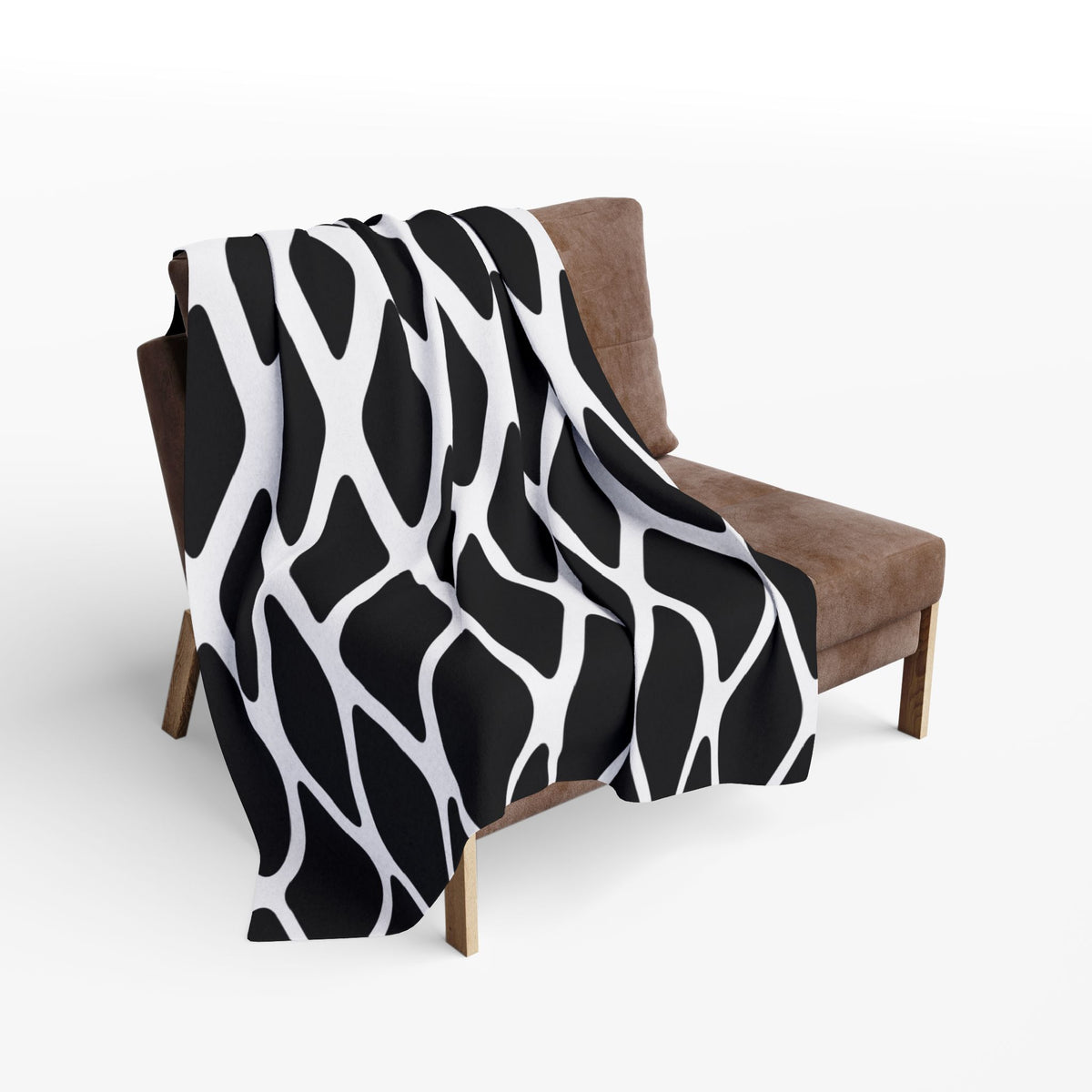 Arctic Fleece Blanket - Monochrome Geometric Diamond Pattern Cozy Throw