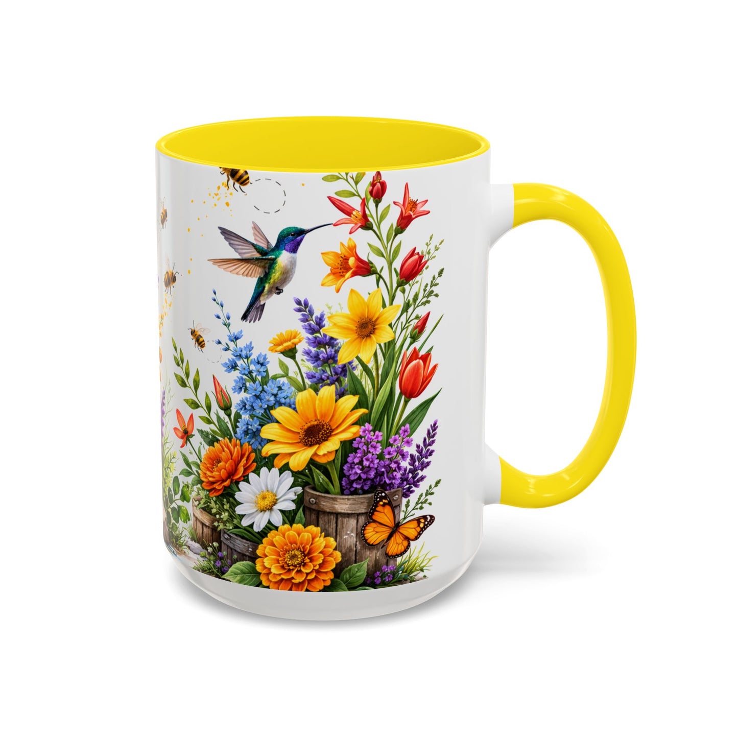 Floral Hummingbird Coffee Mug 11/15oz by Grace Canvas Shop