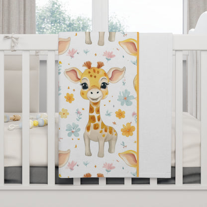 Giraffe Baby Blanket - Soft Fleece Nursery Throw with Cute Giraffe Print