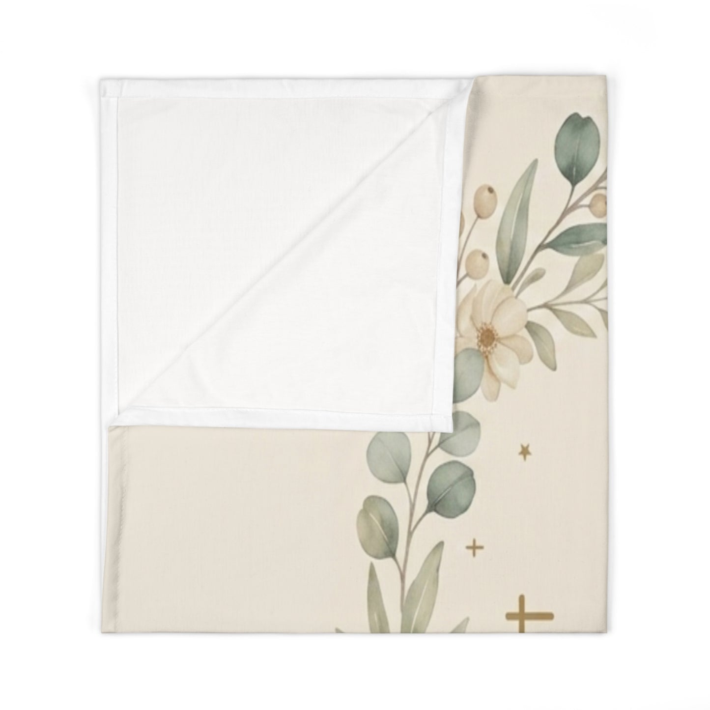 Baby Swaddle Blanket — "God Has Great Plans For Me" Floral Christian Swaddle