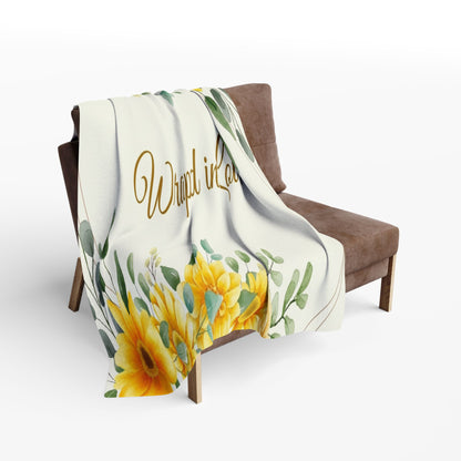 Wrapped in Love Floral Fleece Blanket — Sunflower Cozy Throw
