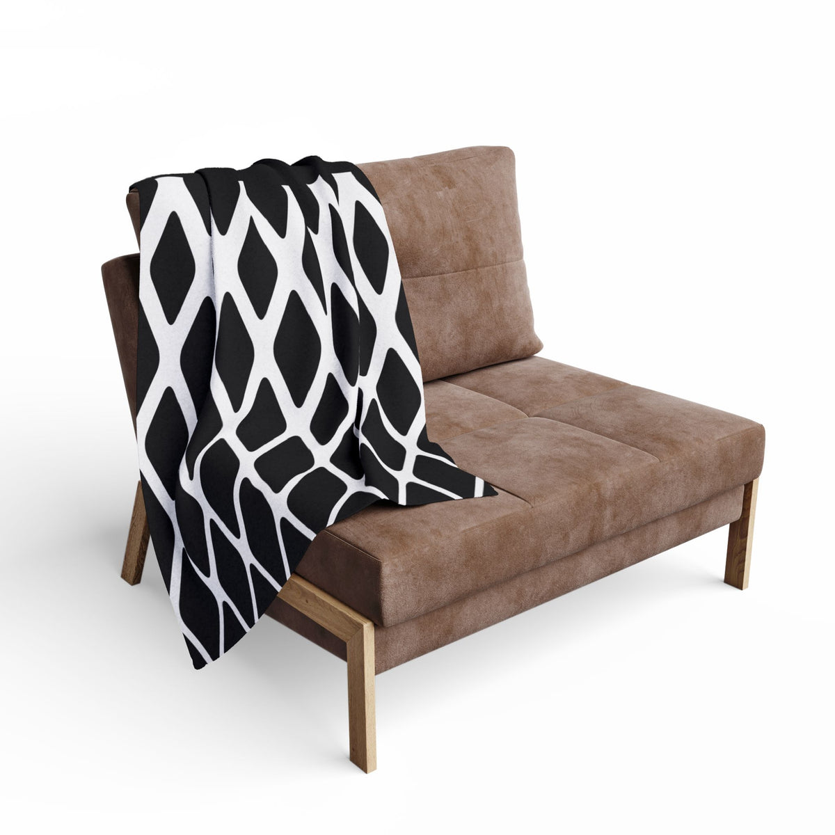 Arctic Fleece Blanket - Monochrome Geometric Diamond Pattern Cozy Throw