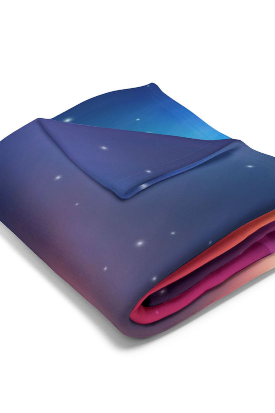 Aurora Galaxy Fleece Blanket — Colorful Northern Lights Throw by Grace Canvas Shop
