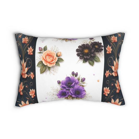 Floral Lumbar Pillow — Vintage Bouquet Decorative Accent