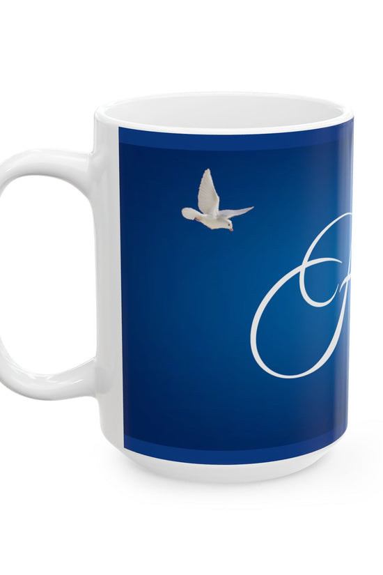 Faith Ceramic Inspirational Blue Coffee Cup (11oz & 15oz) by Grace Canvas.shop