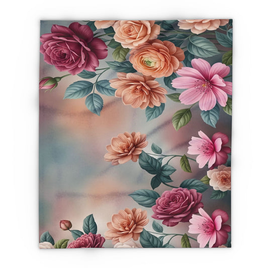 Floral Vintage Fleece Blanket — Rose Garden Arctic Throw