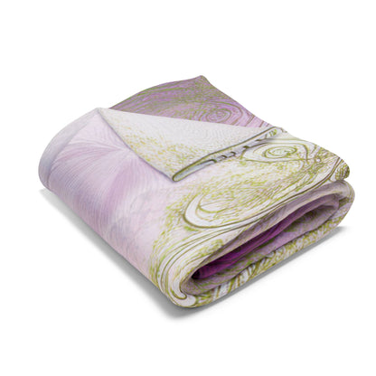 Floral Pink Vintage Fleece Blanket