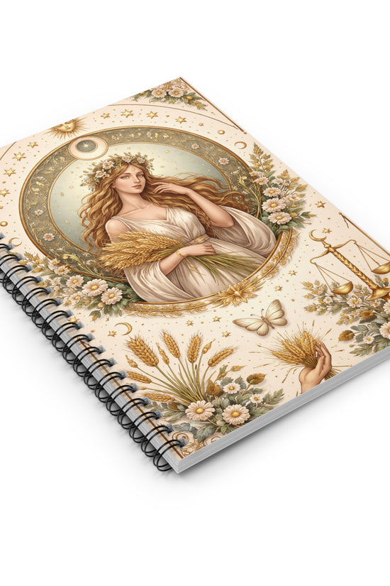 Celestial Virgo Spiral Notebook by Grace Canvas Shop
