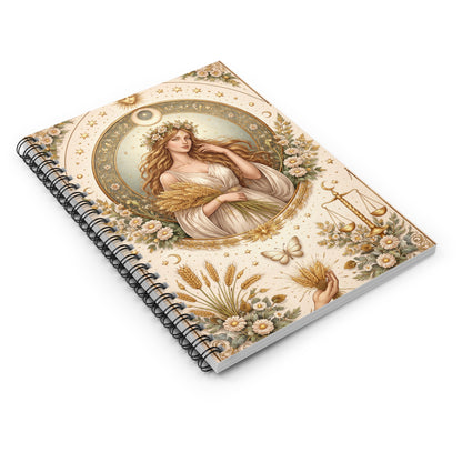 Celestial Virgo Spiral Notebook by Grace Canvas Shop