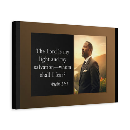Psalm 27:1 Men's Inspirational Canvas Wall Print by Grace Canvas