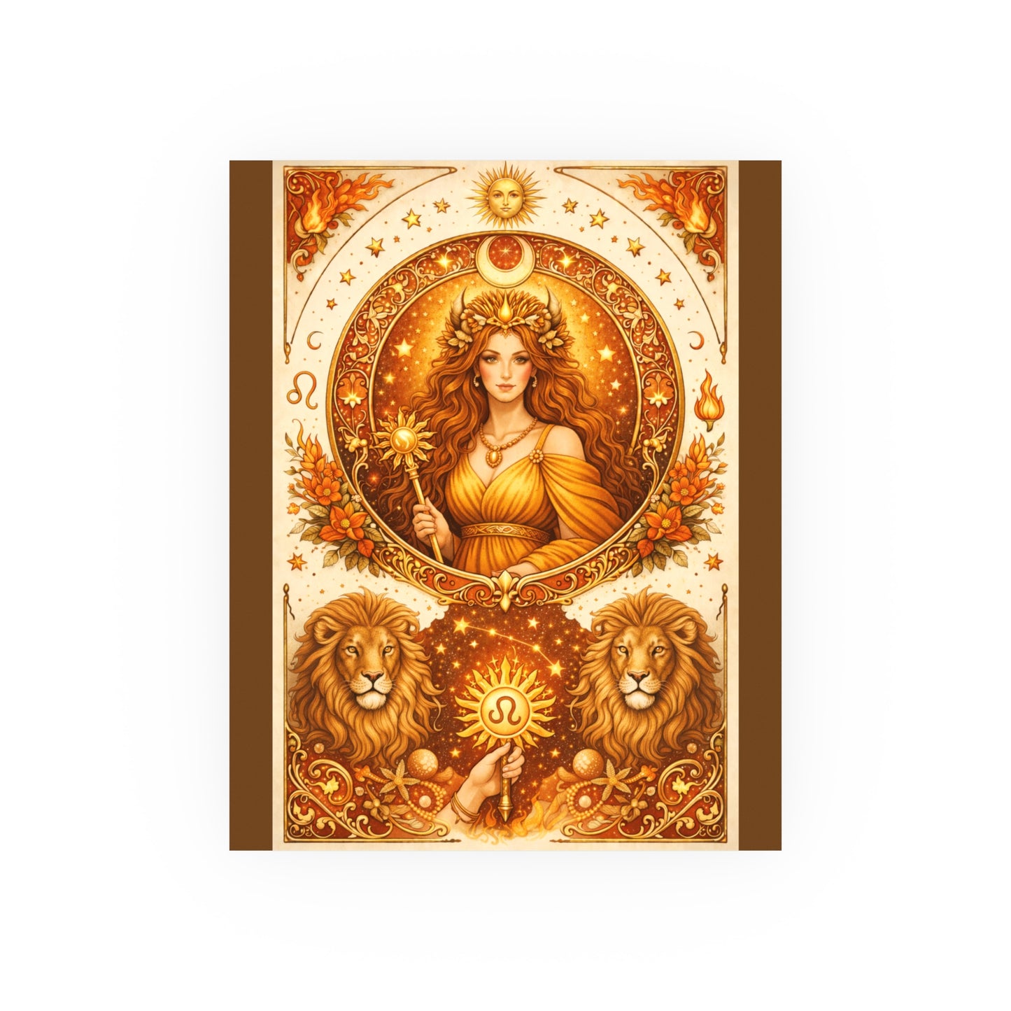 Celestial Leo Zodiac Art Poster