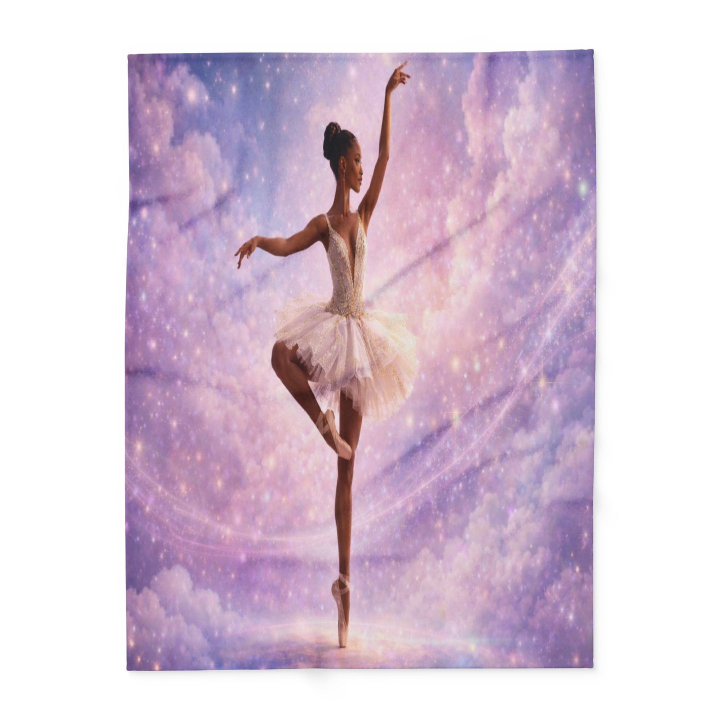 Ballet Dream Fleece Blanket — Ethereal Ballerina in Pink Galaxy