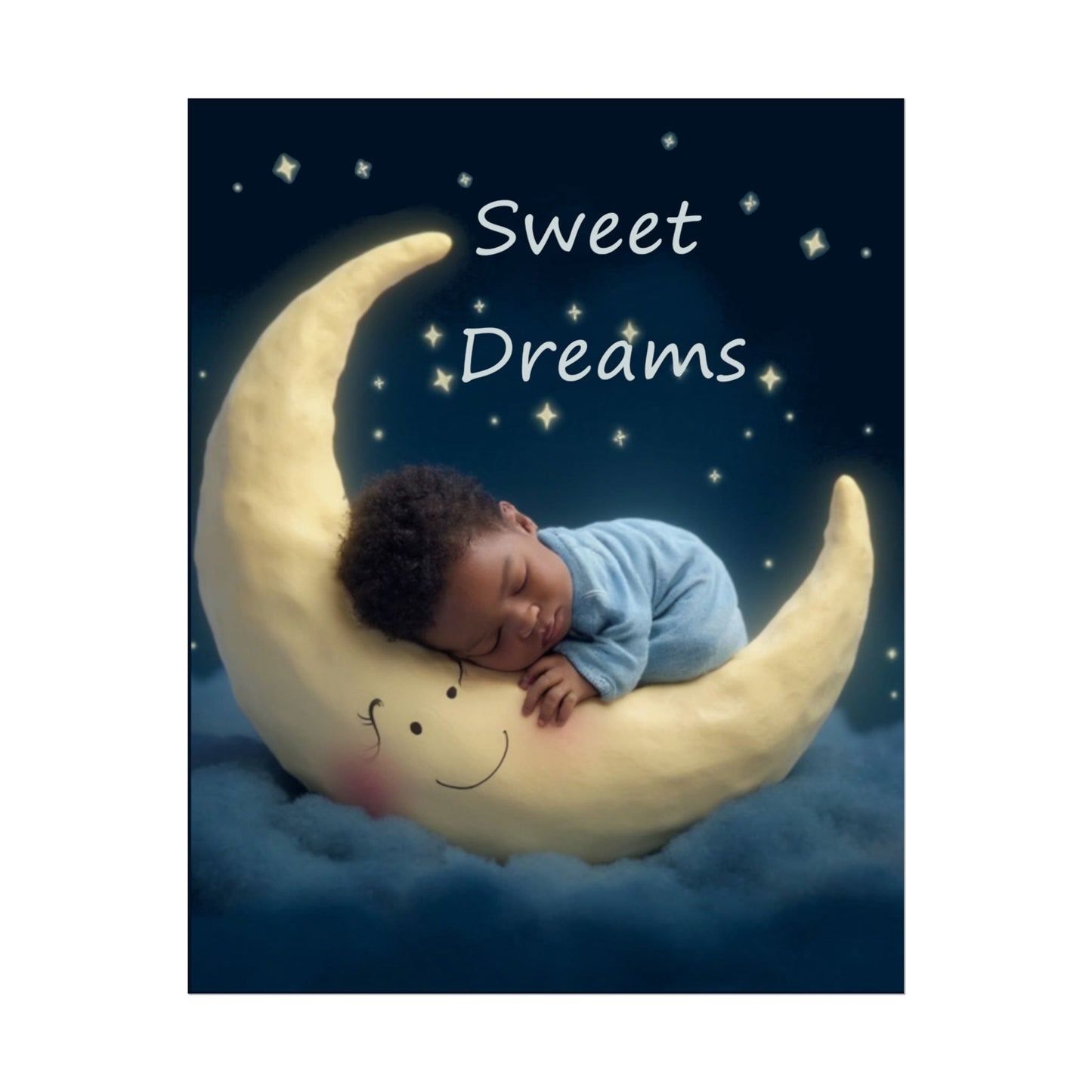 Sweet Dreams Baby Poster — Nursery Moon Sleep Wall Art
