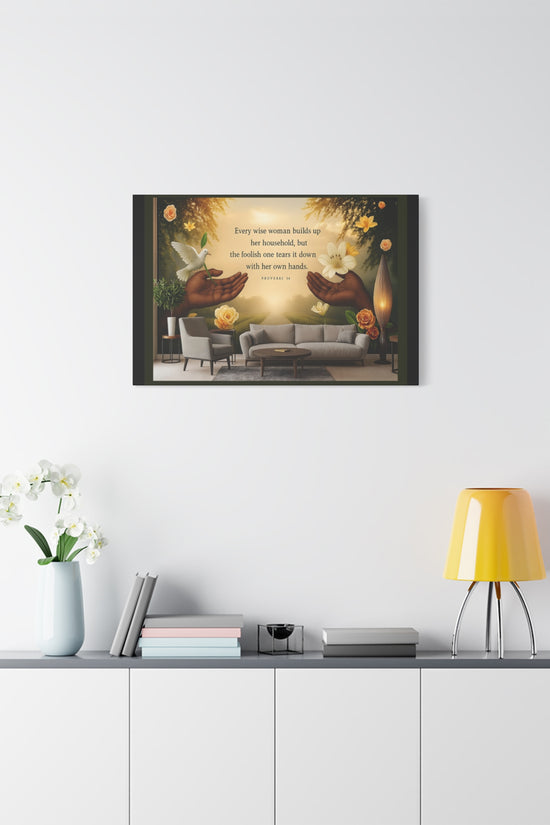 A Wise Woman Proverb 14 Inspirational Canvas Wall Art by Grace Canvas